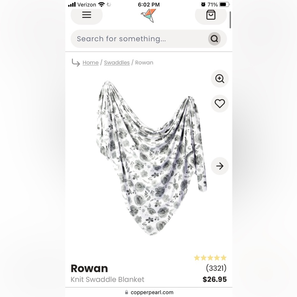 Copper Pearl Rowan Knit Swaddle Blanket